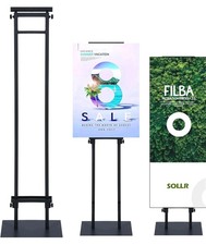 Nisorpa Double Sided Poster Stand 200cm Adjustable Banner Display Floor Standing