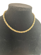 Vintage Gold Plated And Silver-Tone Twisted Rope Design Chain Necklace