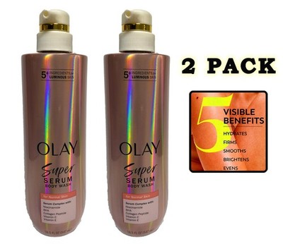 2 PACK Olay Super Serum Body Wash With Pump 18.5oz Normal Skin 5+ Ingredients