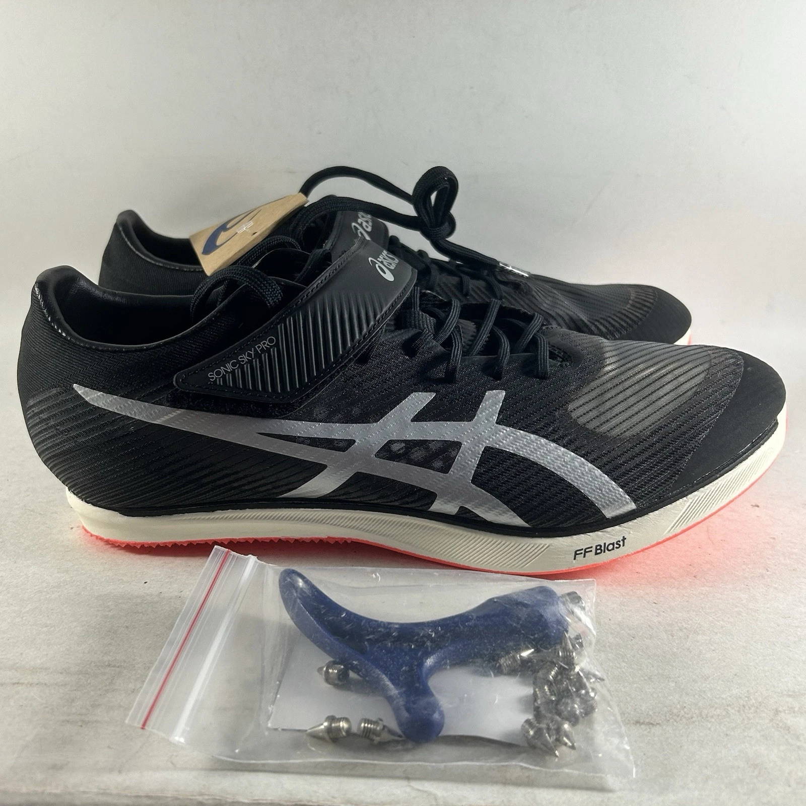 ASICS Sonic Sky Pro Mens Track And Field Shoes Cleats Black Size 9