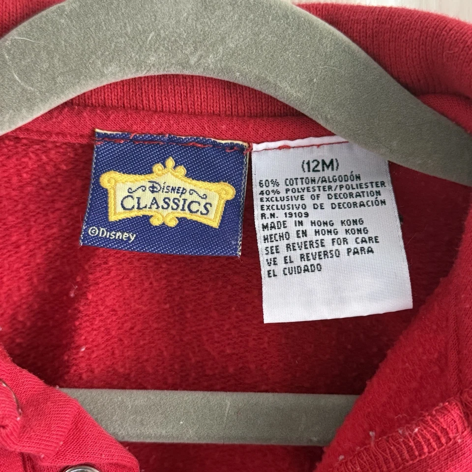 Vintage Pinocchio Polo Shirt 12 Month Disney Classic, Baby Toddler Character Red - Image 4 of 4