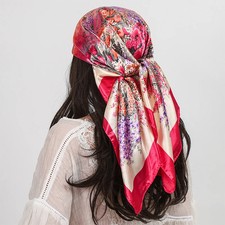 New Silk Square Scarf Women Shawls Wraps Headband Floral Print Scarves Lady Foul