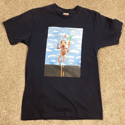 Supreme Mike Hill Rabbit Runner Tee T-Shirt Men Medium Black Made In USA Cotton