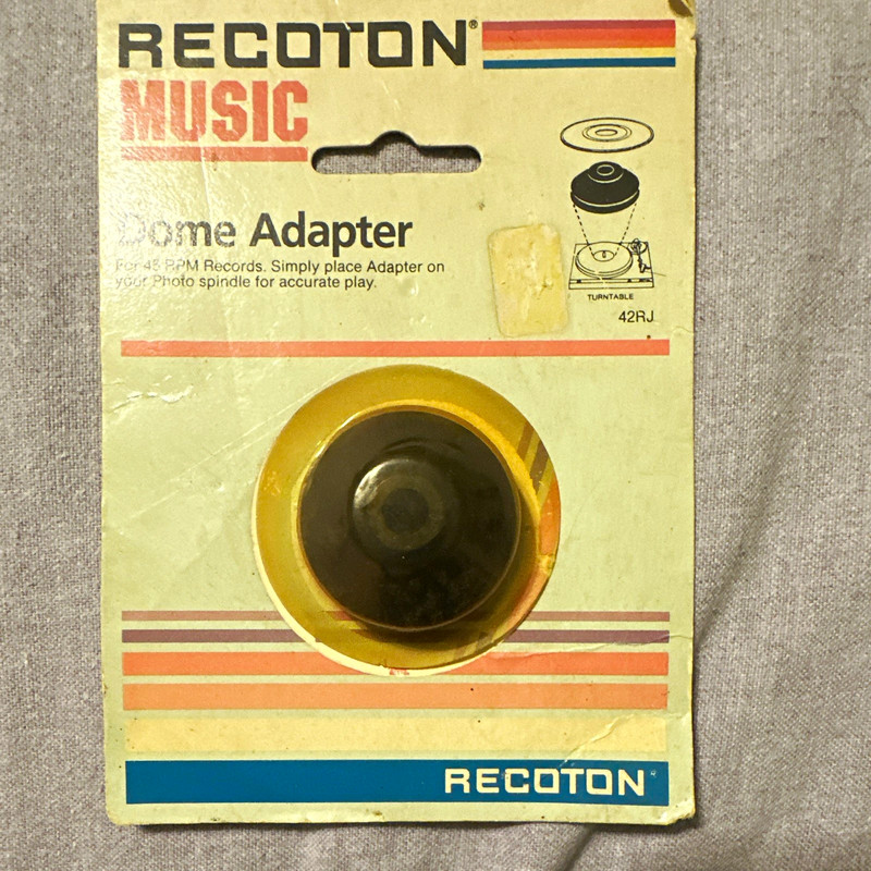 Recoton 42RJ 45 RPM Record Turntable Spindle Dome Adapter, Black Universal