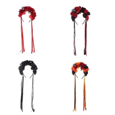 Halloween Props Day of the Death Rose Flower Hairband Girl LolitaCosplay Costume