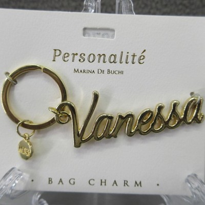 Marina De Buchi Charm Womens One Size Gold Vanessa Bag Charm Keyring Script