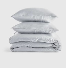 NWOT Quince Organic Bamboo Full Queen Duvet 2 Shams Mist
