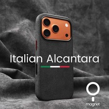 Italian Alcantara iPhone 17 Case Luxury Leather MagSafe Cover Air Pro Pro Max