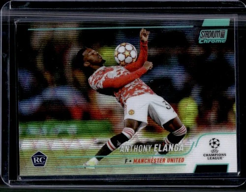 2021 Topps Stadium Club Chrome UEFA Anthony Elanga RC Aqua Wave Refractor #/250