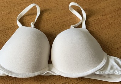 Neu ohne Etikett M&S Baumwollmischung Push Up gepolsterter Bügel BH Creme 34A