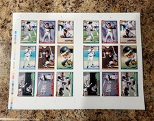 RARE UNCUT PRE-PRODUCTION SHEET 1991 Topps Bo Jackson, Rickey Henderson Canseco 