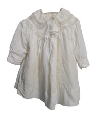 Vintage Silk Rayon Baby Baptism Christening Jacket Coat Embroidery Lace Lined