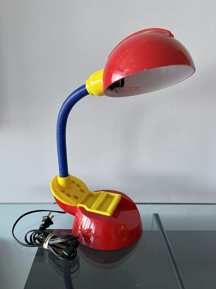 Memphis Milano Gooseneck Desk Lamp Primary Colors Vtg 80s