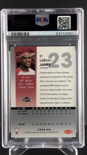 2005-06 NBA Hoops Lebron James #21 PSA 9 MINT💎🔥📈VERY LOW POP📈 - Picture 4 of 5