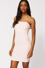 Brand New Pastel Baby Pink Strappy Bodycon Dress Size 10
