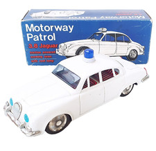 Empire Hong Kong 1:24 JAGUAR 3.8 MOTORWAY PATROL Tin Toy Friction Car 21cm MIB 