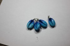 Blue Shell Charms Set of 4