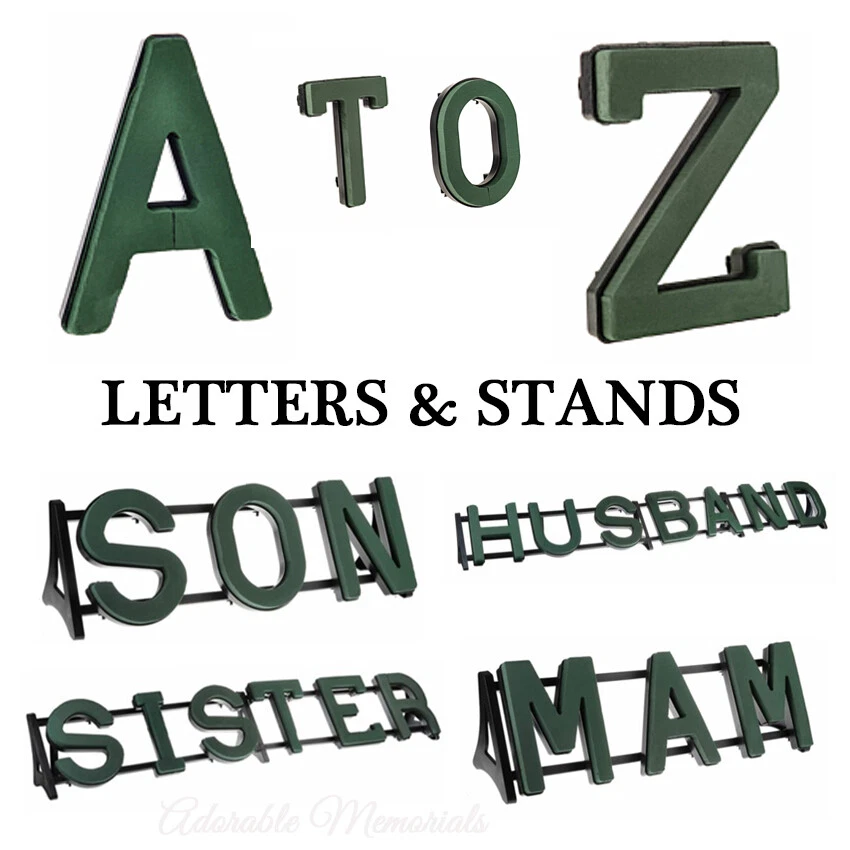 Funeral Foam Letters Personalised Flower Memorial Display ANY NAME STAND Oasis