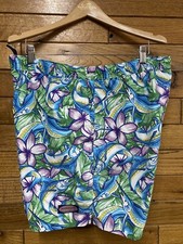 Vineyard Vines Men Sz Large Multicolor Marlin Fish Floral Print Swim Trunks Surf