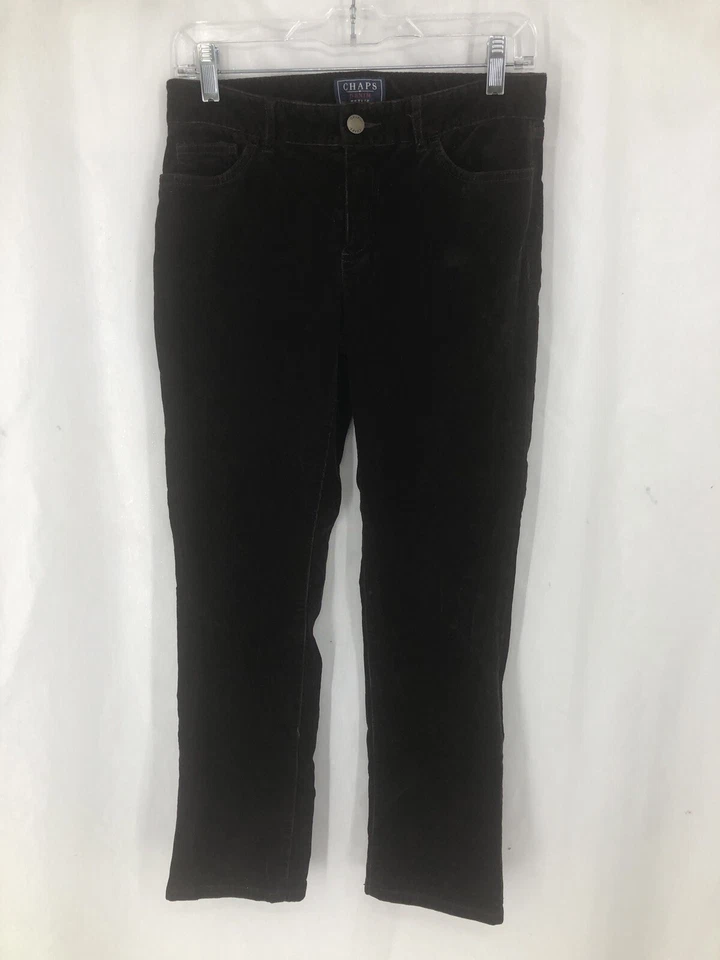 Chaps Denim Brown Straight Leg Corduroy Pants 4 Petite (29x28) - Image 2 of 4