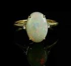 2 Ct Oval Cut Simulated Fire Opal Wedding Solitaire Ring 14K Yellow Gold Plated
