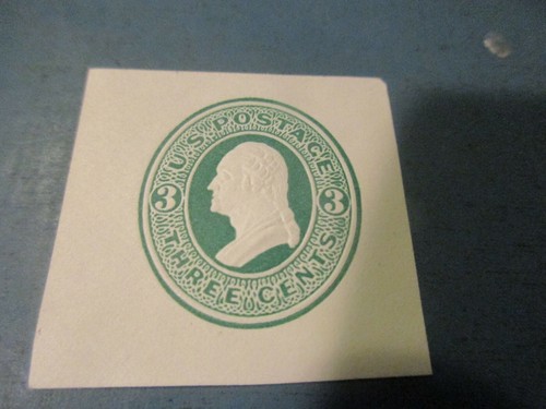 Estampilla estacionaria sin usar de EE. UU. 1870 - verde tres centavos - Imagen 2 de 2