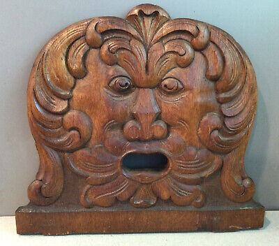 Buy Antique Carved Wood Architectural Gothic Green Man Greenman Tree Face Panel