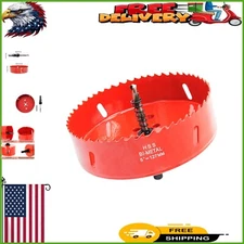 High-Speed Steel Hole Saw Drill Bit 5" - Cuts Smoothly Through Wood & Metal