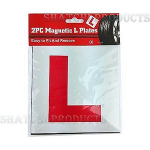 2 x FULLY MAGNETIC L PLATES SECURE Quick Easy To Fix Learner Sign