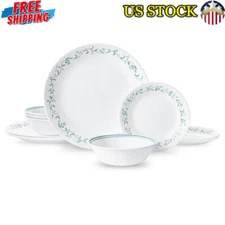 Country Cottage 12-Piece Dinnerware Set Vitrelle Triple-Layer Glass Durable New