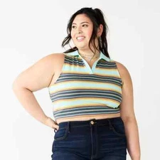 Juniors' Plus Size SO® Cropped Polo Tank 3X