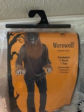 Halloween Werewolf Mask And Top Mens Sz LG NIP