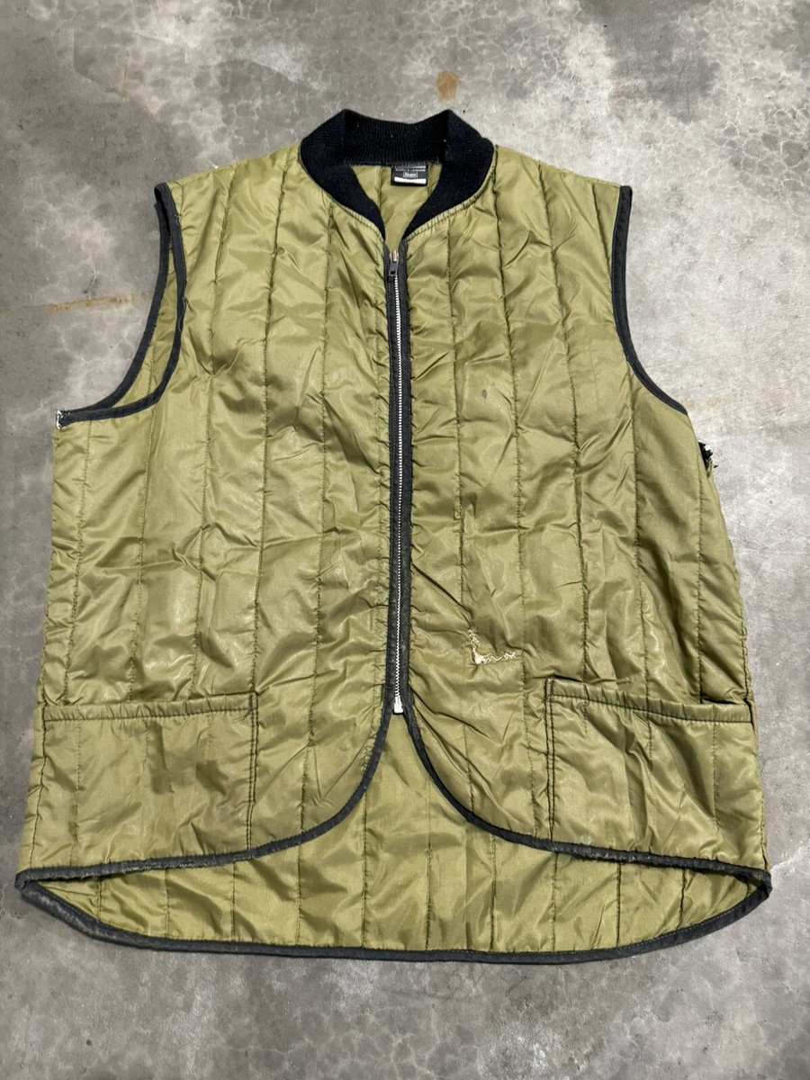 70's sears work Leisure vest 古着ヴィンテージ Vintage 70s Sears Work Leisure Army Green Full Zip Insulated