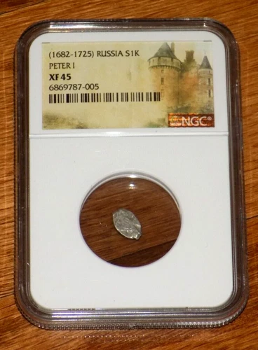 PETER THE GREAT Peter I RUSSIA 1682-1725 SILVER KOPEK NGC XF 45 Russian Coin