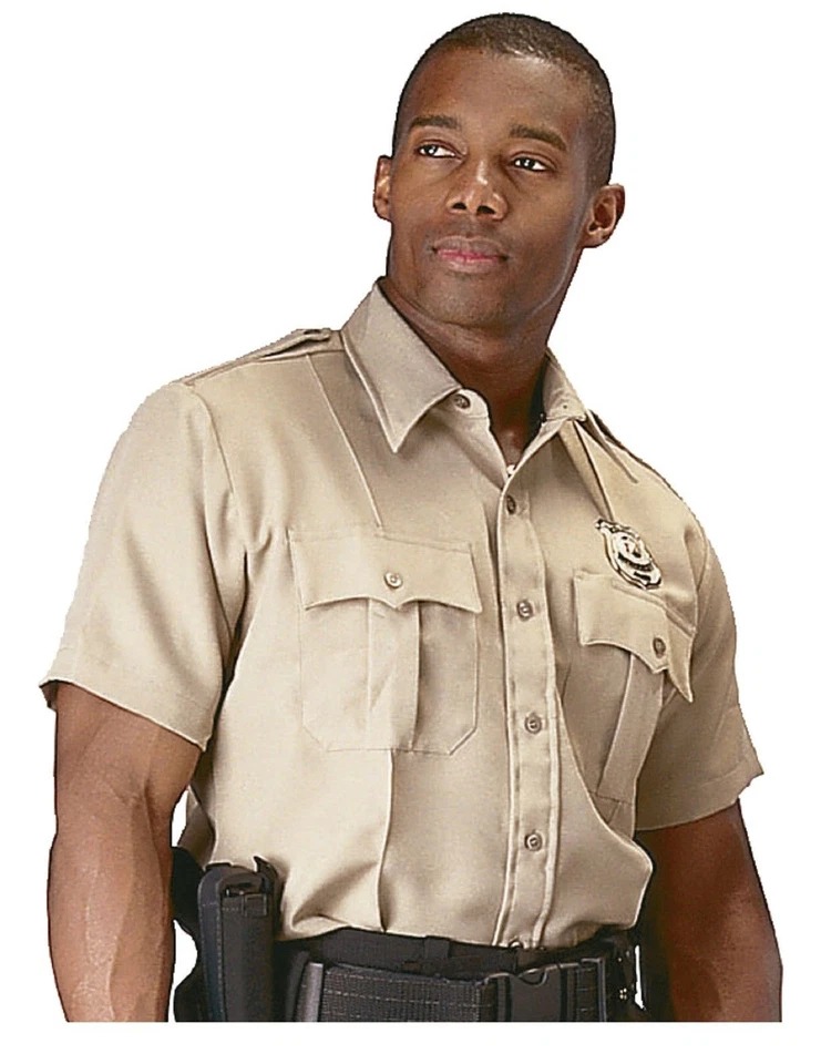 Camisa de trabajo profesional de seguridad, policía y uniforme manga corta para hombre S-4XL Foto 4 de 4