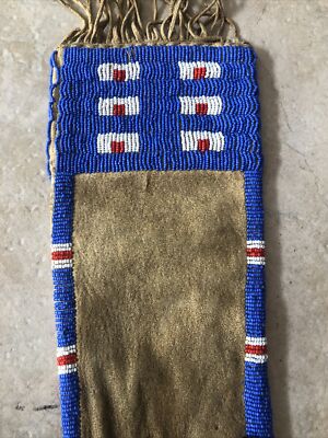PLAINS NATIVE AMERICAN INDIAN TOBACCO POUCH, RARE