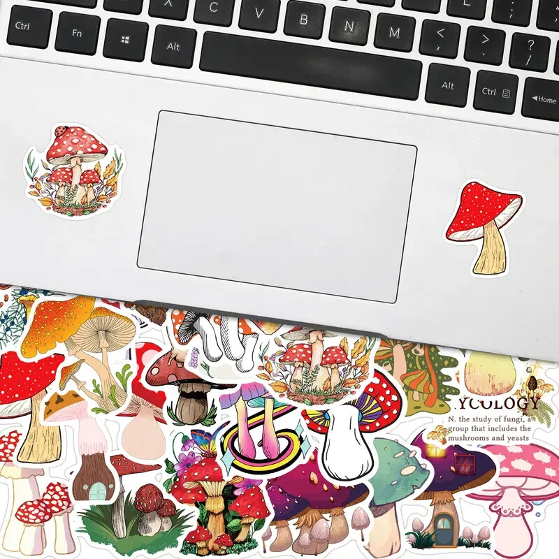 Assorted Mushroom Fungi Sticker Pack - 20 Pcs - Decals for Laptops Phones