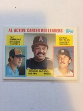 1984 AL ACTIVE CAREER RBI LEADER JACKSON / SIMMONS / NETTLES #713 NM  