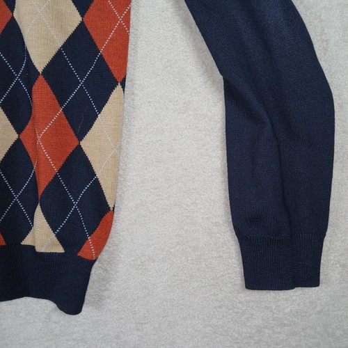Brooks Brothers Herren mittellangarm V-Ausschnitt Argyle Pullover marineblau Marinowolle - Bild 5 von 15