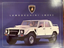 FACTORY BROCHURE LAMBORGHINI LM002 SINGLE PAGE SPEC SHEETS