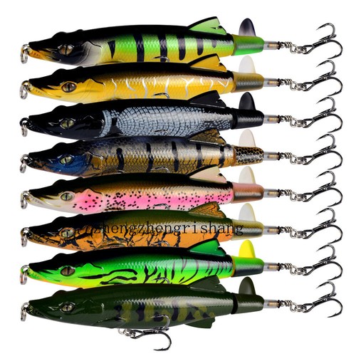 4pcs Pencil Fishing Lure Crocodile Bait Tackle Hook Metal Propeller 13cm/16g - Picture 7 of 21