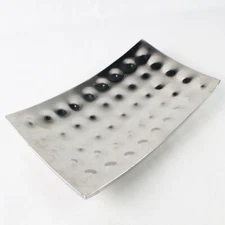 Soho Living Silver Tone Aluminum Bubble Pattern Rectangular Tray