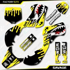 Yellow Savage Camo Racing Graphics Kit fits Suzuki DRZ110 DRZ 110 All Years