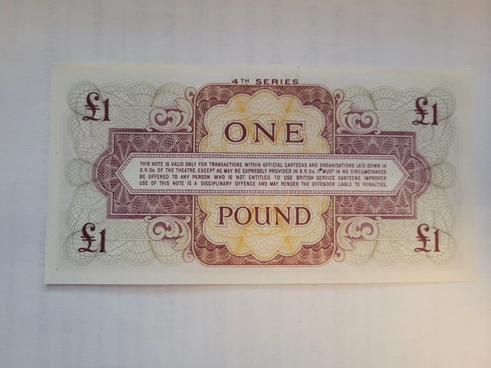 1962 Great Britain 1 Pound British Armed Forces 4th Series Voucher - Image 2 of 2