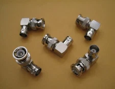 5 Pcs BNC Male to Female Right Angle 90° Gold-Pin Connector Adapter CCTV Camera