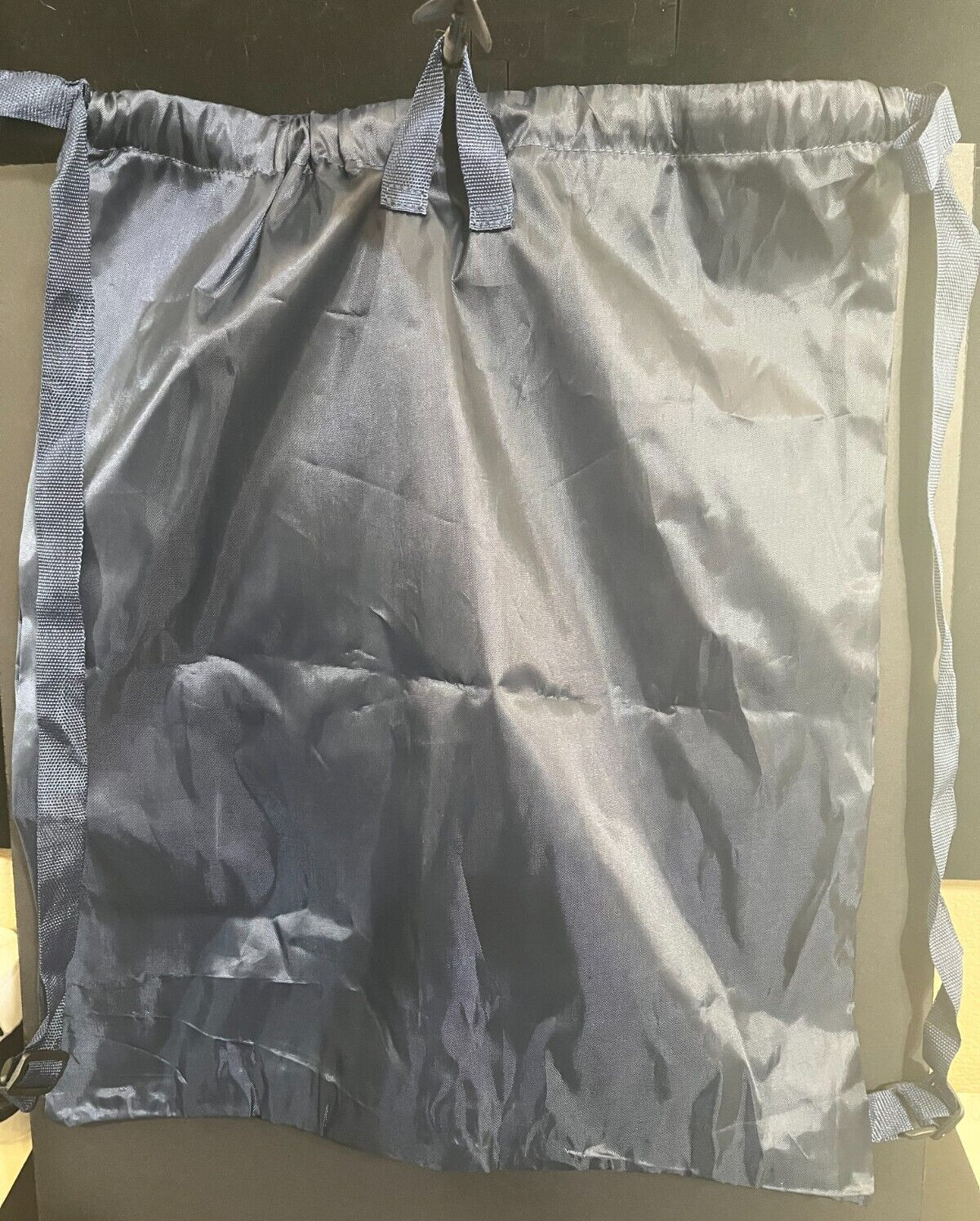 Skechers Nylon Drawstring Tote Bag Navy Blue Approx. 17" x 20"