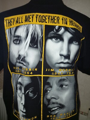 The Roxx They all Meet in heaven T-shirt Single Stitch Black Size