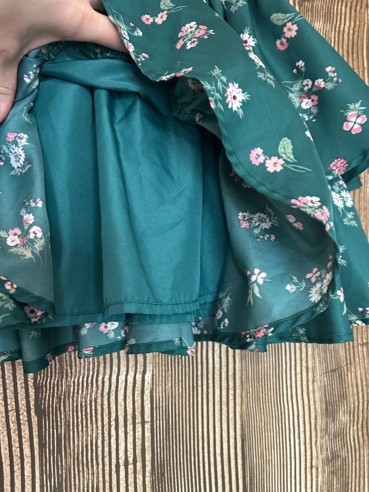 Vestido Janie + Jack Verde Rosa Floral Volantes Primavera Pascua St. Patty's Niñas 2T Foto 3 de 4