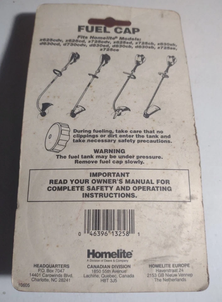 Homelite DA-06486 Fuel Cap for trimmers. Lawn & Garden Accessories. - Image 3 of 3
