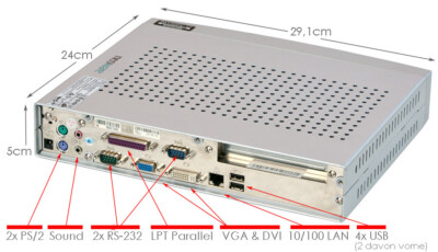 Mini Computer PC 1GHz Windows 98 40GB Hard Drive RS-232 Serial LPT